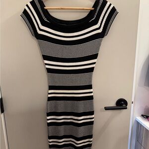 Striped Black and White Women's Dress